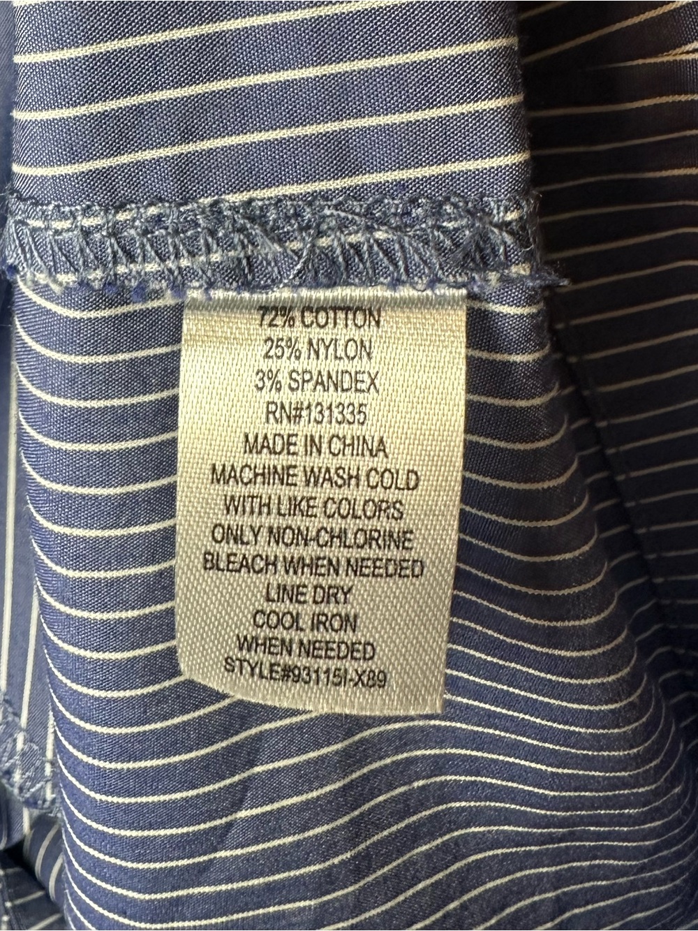Socialite Blue White Pinstripe Mini Shift Dress Tunic Bell Sleeve Pockets M - Picture 12 of 12
